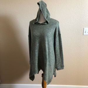 Bass Hoodie Tunic Lightweight Pullover Sweatshirt Sweater Asymmetrical M New